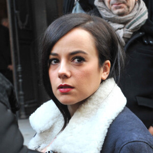 La chanteuse Alizee - Obseques de Daniel Darc au temple protestant de l'Oratoire a Paris. Le 14 mars 2013