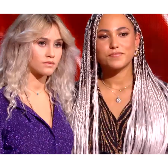 Ila et Lena de l'équipe de Vianney lors des battles de "The Voice 11" - Emission du 16 avril 2022, TF1