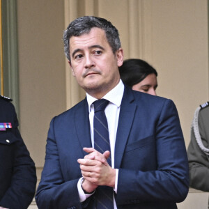 Gérald Darmanin, ministre de l'Intérieur lors de la cellule de crise sur l'accueil des réfugiés ukrainiens en France au ministère de l'intérieur hôtel de Beauvau, à Paris, France, le 22 mars 2022