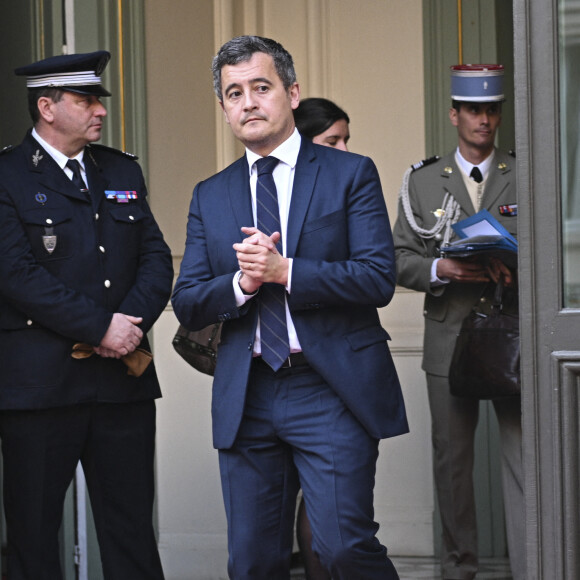 Gérald Darmanin, ministre de l'Intérieur lors de la cellule de crise sur l'accueil des réfugiés ukrainiens en France au ministère de l'intérieur hôtel de Beauvau, à Paris, France, le 22 mars 2022