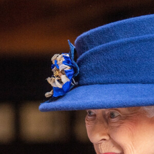 La reine Elisabeth II d'Angleterre arrive à un service d'action de grâce à l'abbaye de Westminster pour marquer le centenaire de la Royal British Legion, à Londres, Royaume Uni, le 12 octobre 2021. 