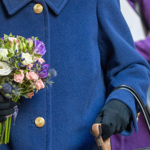 La reine Elisabeth II d'Angleterre arrive à un service d'action de grâce à l'abbaye de Westminster pour marquer le centenaire de la Royal British Legion, à Londres, Royaume Uni, le 12 octobre 2021. 