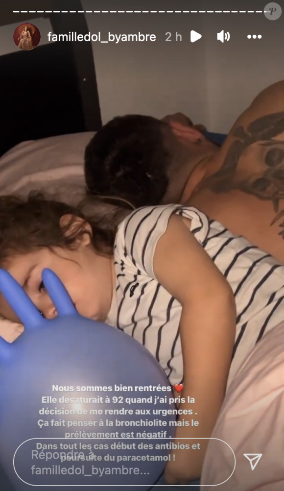 Ambre Dol (Familles nombreuses, la vie en XXL) a passé la nuit aux urgences avec sa fille Winona, malade - Instagram