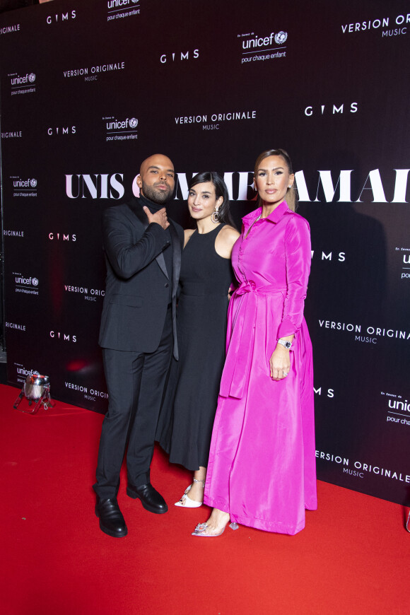 Saïd Boussif, Camélia Jordana, Vitaa au photocall de la soirée "Unis comme jamais" au profit de l'Unicef, au pavillon Cambon à Paris. Le 8 novembre 2021. © Pierre Perusseau / Bestimage 