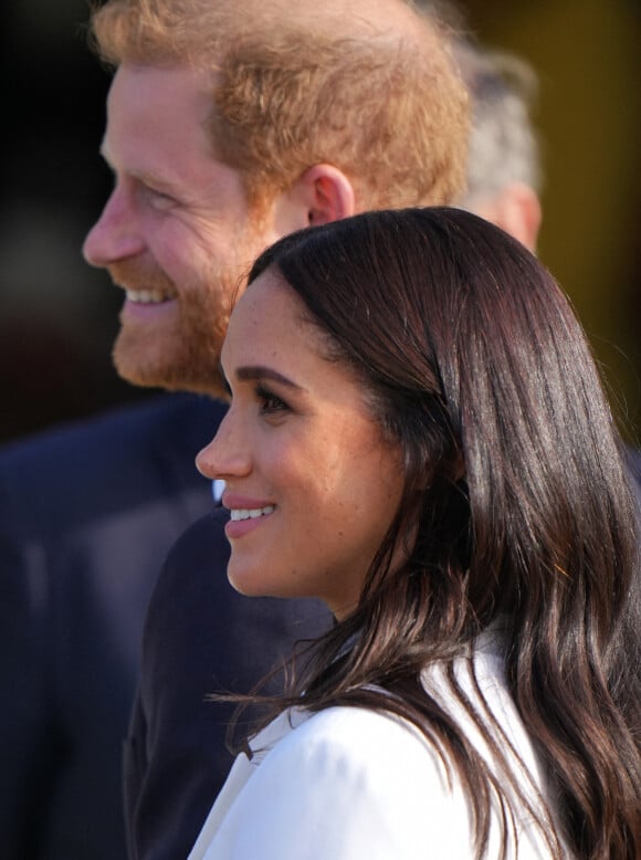 Le prince Harry et Meghan Markle assistent à une réception organisée par la ville de La Haye et le ministère néerlandais de la Défense, au Nations Home, la veille de l'ouverture des Invictus Games 2020 à Zuiderpark, La Haye, le 15 avril 2022. 