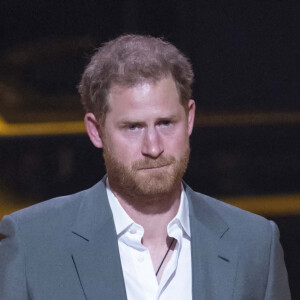 Le prince Harry et Meghan Markle lors de la cérémonie d'ouverture des Invictus Games 2020 à La Haye, le 16 avril 2022. 