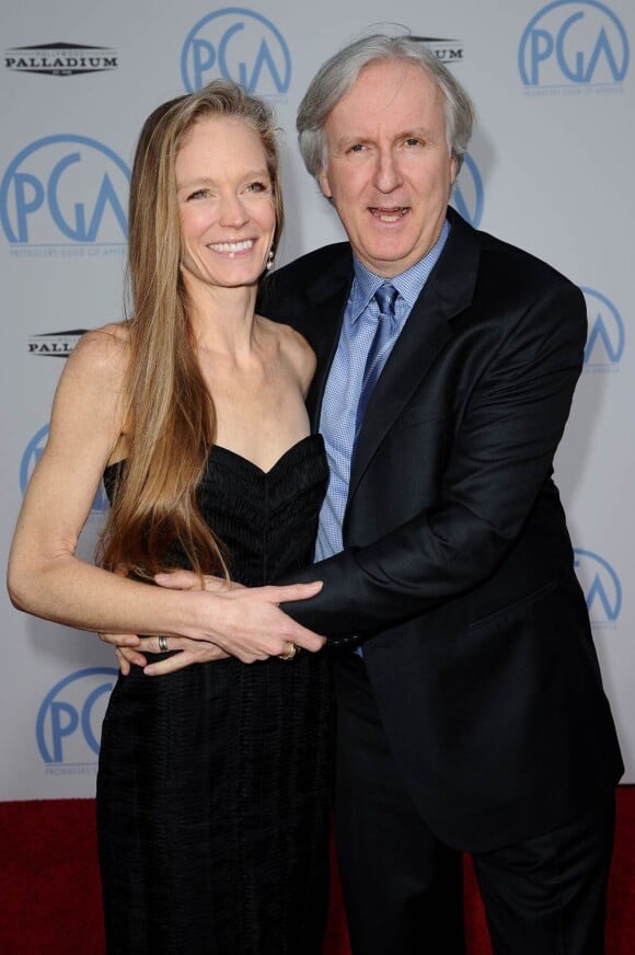 James Cameron et sa femme Suzy Amis à l'occasion de la cérémonie des PGA Awards, qui se sont tenus à Hollywood, Los Angeles, le 24 janvier 2010.