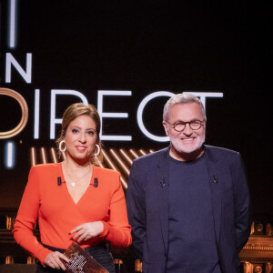 Exclusif  -Léa Salamé, Laurent Ruquier - Sur le plateau de l'émission OEED (On Est En Direct) le 9 avril 2022