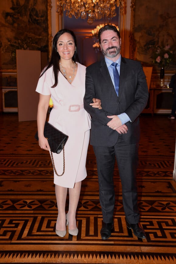 Exclusif - Le prince Joachim Murat et sa femme Yasmine - Soirée de gala des 50 ans de la Fondation Claude Pompidou à l'Hôtel Marcel Dassault à Paris le 12 avril 2022. @Rachid Bellak / LMS / Bestimage
