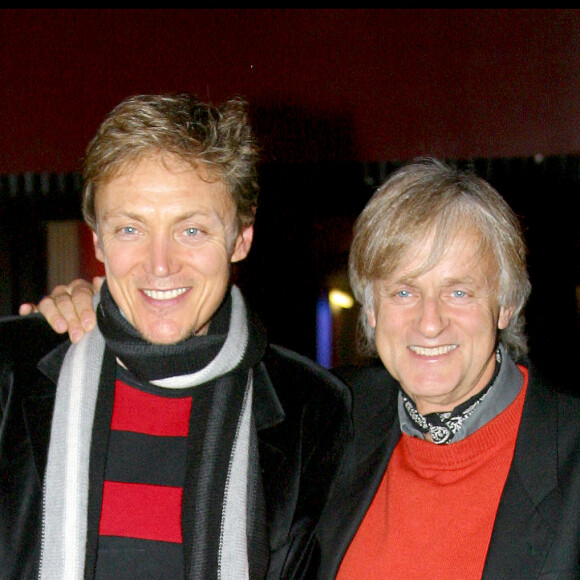 Dave & son compagnon Patrick Loiseau a l'avant premiere du film ' Podium ' au cinema Paramount Opera suivi de la soiree de l'avant premiere a l'Olympia en 2004