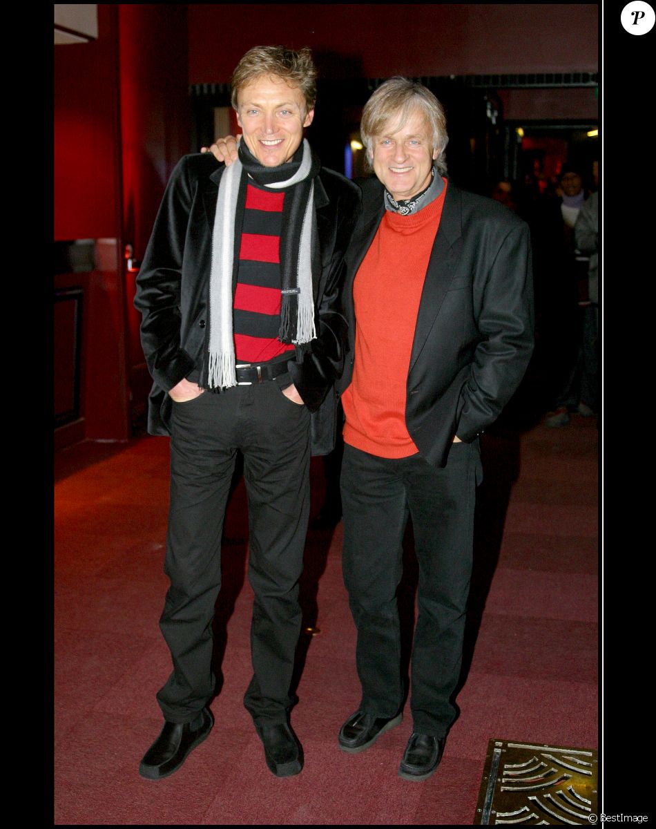 Dave & son compagnon Patrick Loiseau a l'avant premiere du film ' Podium ' au cinema Paramount Opera suivi de la soiree de l'avant premiere a l'Olympia en 2004