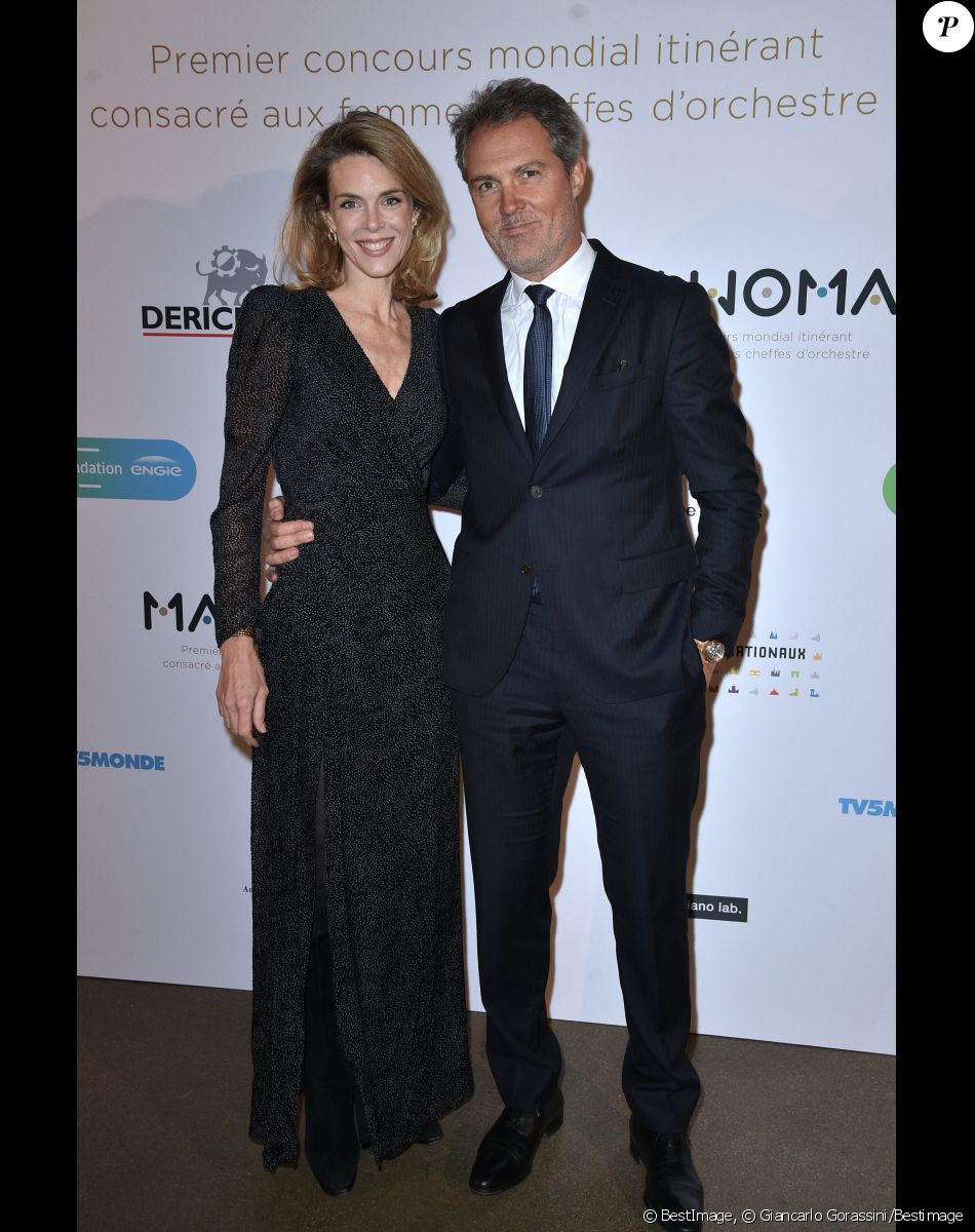 Julie Andrieu et son mari le Dr Stéphane Delajoux - Gala Mawoma, 1er concours mondial itinérant consacré aux femmes cheffes d'orchestre à la Conciergerie à Paris le 9 mars 2020. © Giancarlo Gorassini/Bestimage