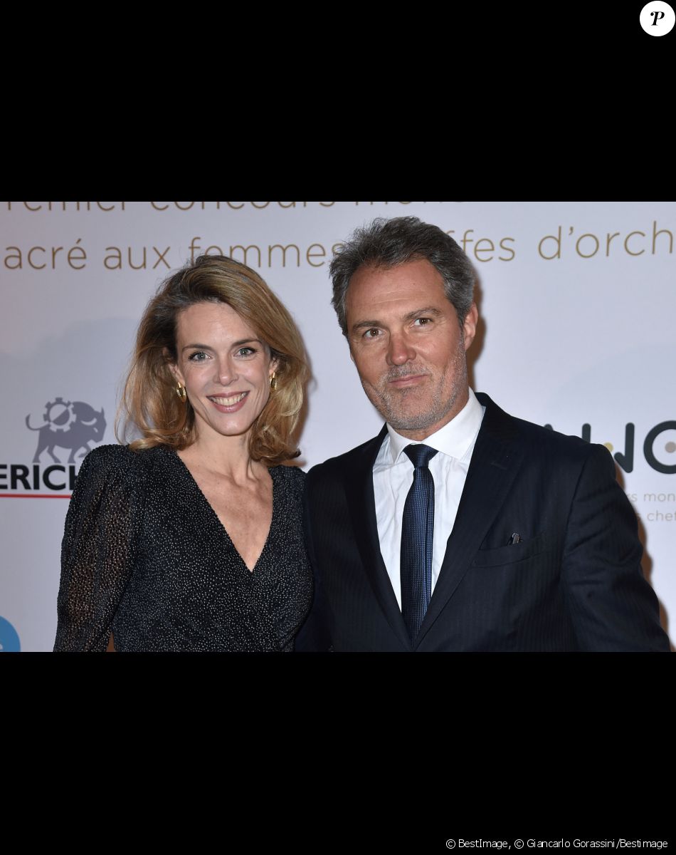 Julie Andrieu et son mari le Dr Stéphane Delajoux - Gala Mawoma, 1er concours mondial itinérant consacré aux femmes cheffes d'orchestre à la Conciergerie à Paris le 9 mars 2020. © Giancarlo Gorassini/Bestimage