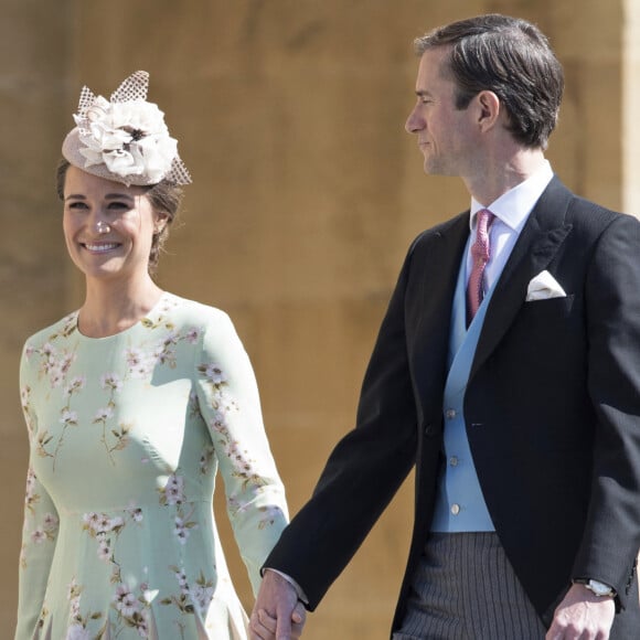 Pippa Middleton (enceinte) et son mari James Matthews - Les invités à la sortie de la chapelle St. George au château de Windsor, Royaume Uni. 