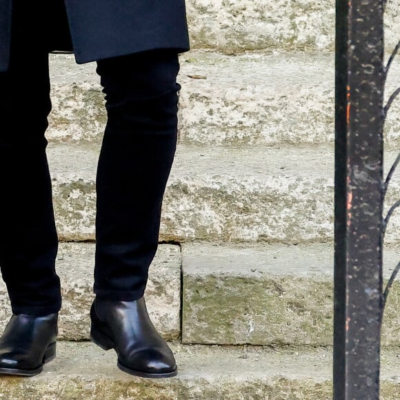 Sébastien Cauet - Sorties des obsèques de Jean-Pierre Pernaut en la Basilique Sainte-Clotilde à Paris, France, le 9 mars 2022. © Cyril Moreau/Bestimage 