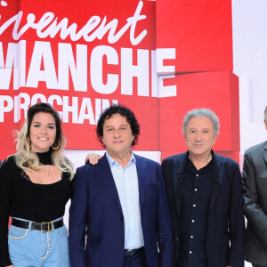 Exclusif - Viktor Vincent, Sophie Tapie, Dr Alain Hagege, Michel Drucker et Patrice Duhamel - Enregistrement de l'émission "Vivement Dimanche prochain" présentée par M.Drucker et diffusée le 1er mai sur France 2. Le 16 avril 2022 © Guillaume Gaffiot / Bestimage 