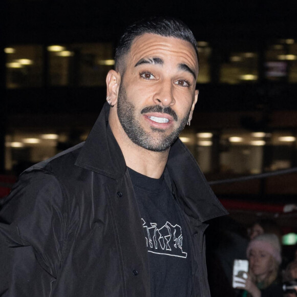 Adil Rami - Arrivées et sorties du défilé Off-White Femme Automne/hiver au palais Brongniart à Paris, France. © Jeremy Melloul / Bestimage