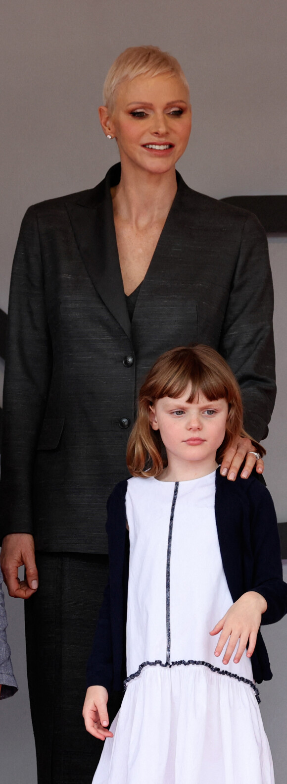 La princesse Charlene de Monaco et sa fille la princesse Gabriella - Remise des prix du championnat du "Monaco ePrix" à Monaco. Le 30 avril 2022 © Claudia Albuquerque / Bestimage