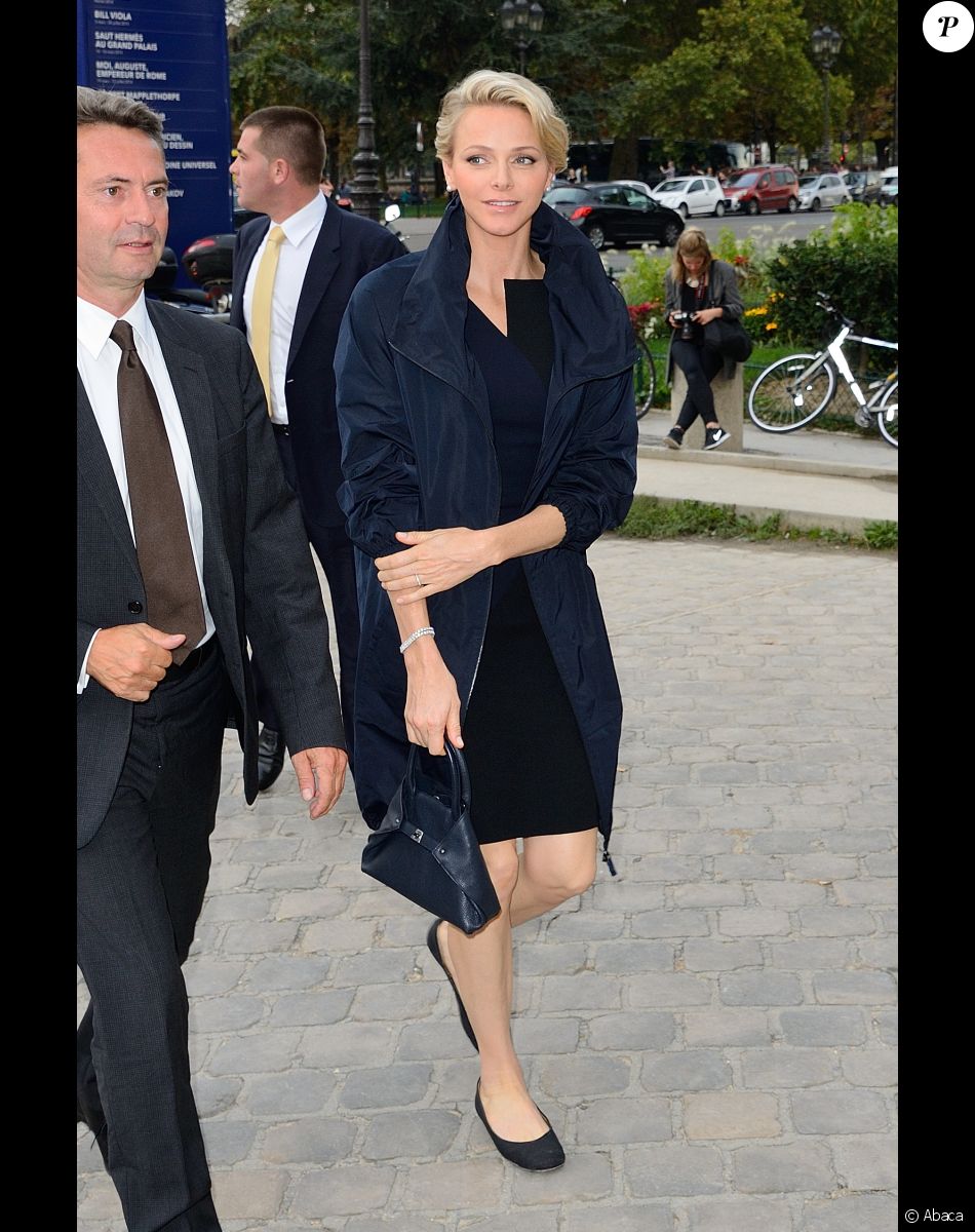Princess Charlene of Monaco attending Akris's Spring-Summer 2014 Ready-To-Wear collection show held at Grand Palais in Paris, France, on September 29, 2013. Photo by Nicolas Briquet/ABACAPRESS.COM