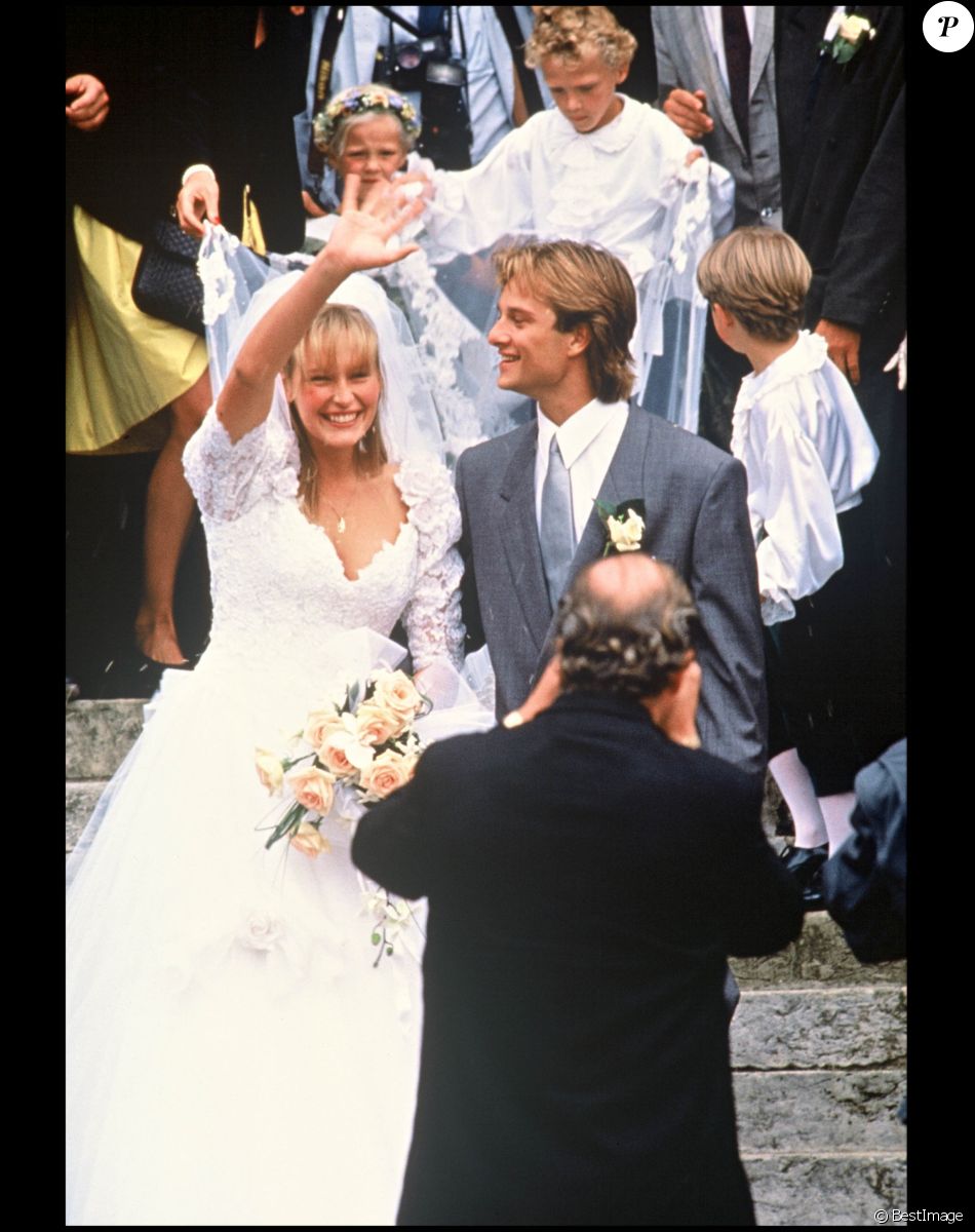 Archives- Mariage de David Hallyday et Estelle Lefébure, le 15 septembre 1989.