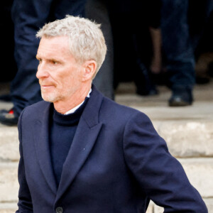 Denis Brogniart - Sorties des obsèques de Jean-Pierre Pernaut en la Basilique Sainte-Clotilde à Paris, France, le 9 mars 2022. © Cyril Moreau/Bestimage