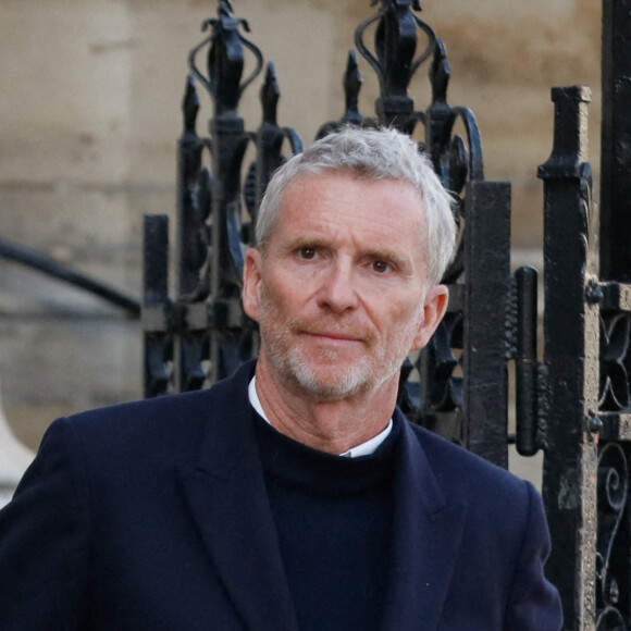 Denis Brogniart - Sorties des obsèques de Jean-Pierre Pernaut en la Basilique Sainte-Clotilde à Paris. © Christophe Clovis / Bestimage