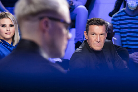 Exclusif - Kelly Vedovelli, Benjamin Castaldi - Pendant l'émission TPMP (Touche Pas à Mon Poste) présentée en direct par C.Hanouna le 04/01/22 en direct sur C8 - Paris le 04/01/22 © Jack Tribeca / Bestimage