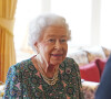La reine Elisabeth II d'Angleterre s'exprime lors d'une audience au château de Windsor le 16 février 2022.