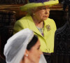 La reine Elisabeth II d'Angleterre et Meghan Markle, duchesse de Sussex - Cérémonie de mariage du prince Harry et de Meghan Markle en la chapelle Saint-George au château de Windsor, Royaume Uni, le 19 mai 2018. 