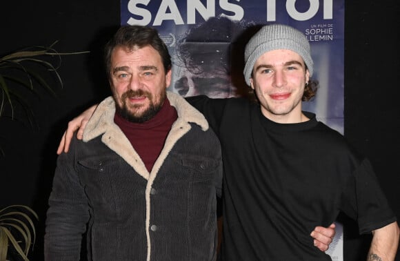 Exclusif - Thierry Godard avec son fils Lino - Avant-première du film "Sans Toi" au cinéma l'Entrepôt à Paris le 11 janvier 2022. © Coadic Guirec/Bestimage 