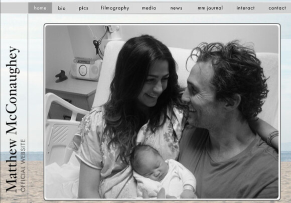 Capture d'écran du site de Matthew McConaughey