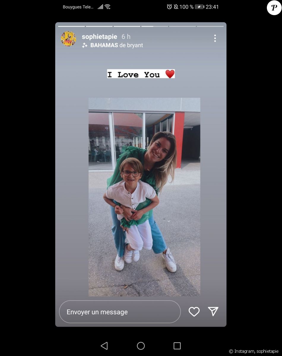 Hugo, le fils Rodolphe Michaux-Tapie, a été baptisé. Instagram, mai 2022. Sophie Tapie était présente pour l'occasion.