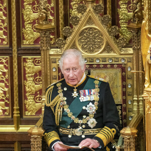 Le prince Charles, prince de Galles - Discours de l'ouverture officielle du Parlement à Londres, le 10 mai 2022. Ayant des problèmes de mobilité, la reine d'Angleterre est représentée par le prince de Galles. 