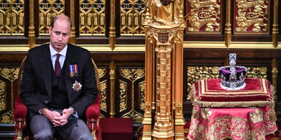 Le prince William, duc de Cambridge - Arrivée et discours de l'ouverture officielle du Parlement à Londres, le 10 mai 2022. Ayant des problèmes de mobilité, la reine d'Angleterre est représentée par le prince de Galles. 
