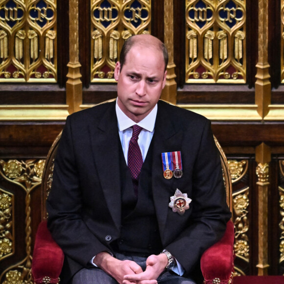 Le prince William, duc de Cambridge - Arrivée et discours de l'ouverture officielle du Parlement à Londres, le 10 mai 2022. Ayant des problèmes de mobilité, la reine d'Angleterre est représentée par le prince de Galles. 