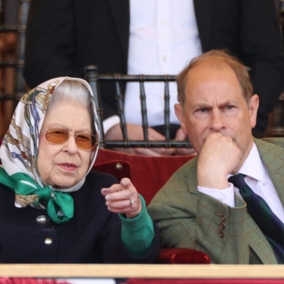 Elizabeth II et le prince Edward au Royal Windsor Horse Show le 13 mai 2022. Photo by Stephen Lock/I-Images/ABACAPRESS.COM