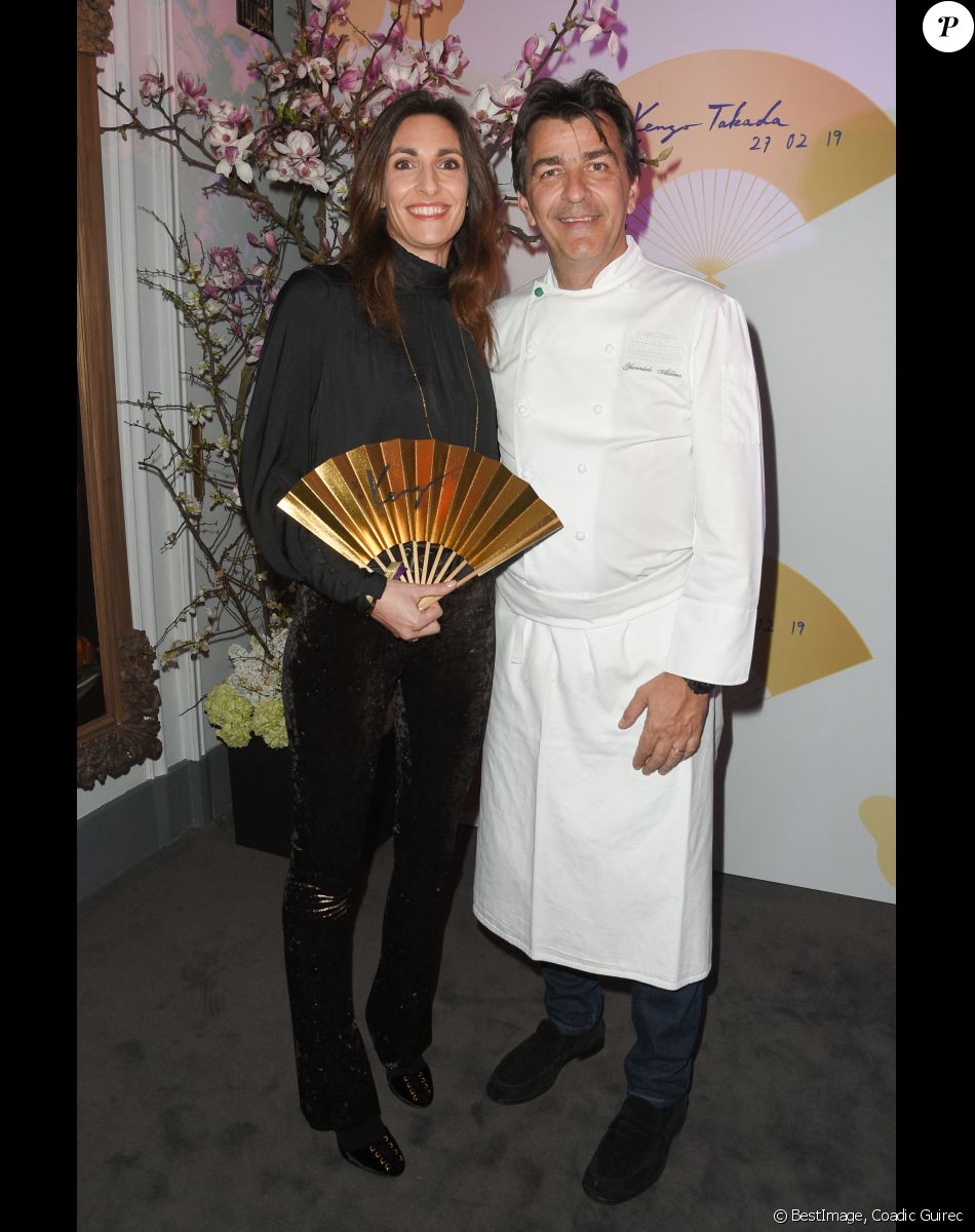 Yannick Alleno (Chef du Pavillon Ledoyen) et sa femme Laurence pendant la soirée "Kenzo Takada's Birthday Night" pour fêter les 80 ans de Kenzo Takada au Pavillon Ledoyen à Paris, France, le 28 février 2019. © Coadic Guirec/Bestimage