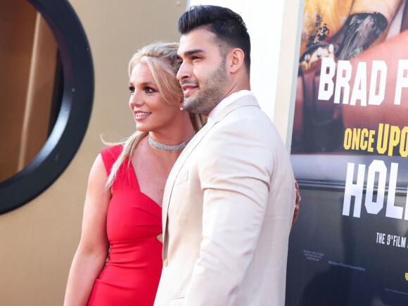 Britney Spears, Sam Asghari - Les célébrités assistent à la première de "Once Upon a Time in Hollywood" à Hollywood, le 22 juillet 2019. 