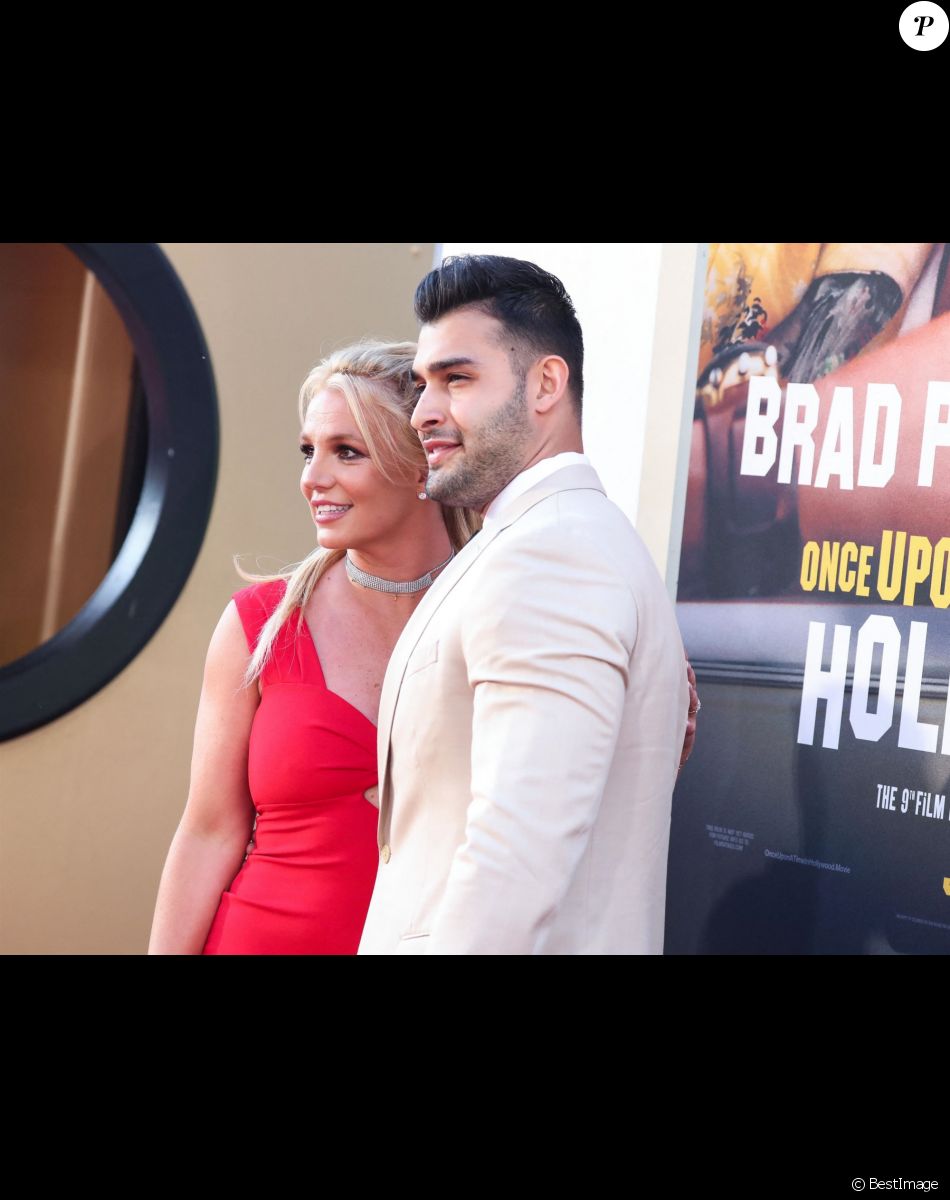 Britney Spears, Sam Asghari - Les célébrités assistent à la première de "Once Upon a Time in Hollywood" à Hollywood, le 22 juillet 2019.