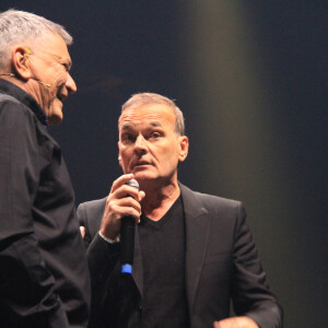 Exclusif - Jean-Marie Bigard et Laurent Baffie lors de son spectacle "Il Etait Une Fois Jean-Marie Bigard" à L'Olympia de Paris, France, le 27 février 2020. © Philippe Baldini/Bestimage 