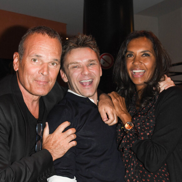 Exclusif - Laurent Baffie, Jeanfi Janssens, Karine Le Marchand - People en backstage du spectacle "Jeanfi Janssens atterrit à l'Olympia" à Paris le 10 janvier 2020. © Coadic Guirec/Bestimage 