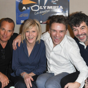 Exclusif - Laurent Baffie, Chantal Ladesou, Jeanfi Janssens, Stéphane Plaza - People en backstage du spectacle "Jeanfi Janssens atterrit à l'Olympia" à Paris le 9 janvier 2020. © Coadic Guirec/Bestimage