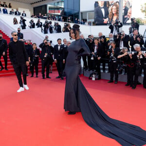 Vladimir Boudnikoff et sa compagne Aya Nakamura - Montée des marches du film " Armageddon Time " lors du 75ème Festival International du Film de Cannes. Le 19 mai 2022 © Cyril Moreau / Bestimage 