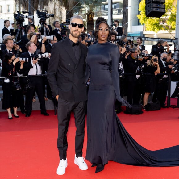 Vladimir Boudnikoff et sa compagne Aya Nakamura - Montée des marches du film " Armageddon Time " lors du 75ème Festival International du Film de Cannes. Le 19 mai 2022 © Cyril Moreau / Bestimage