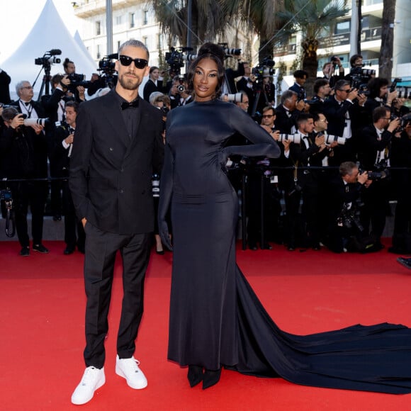 Vladimir Boudnikoff et sa compagne Aya Nakamura - Montée des marches du film " Armageddon Time " lors du 75ème Festival International du Film de Cannes. Le 19 mai 2022 © Cyril Moreau / Bestimage