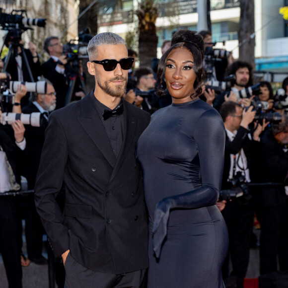 Vladimir Boudnikoff et sa compagne Aya Nakamura - Montée des marches du film " Armageddon Time " lors du 75ème Festival International du Film de Cannes. Le 19 mai 2022 © Cyril Moreau / Bestimage 