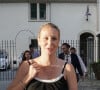Marion Maréchal (candidate suppléante aux élections législatives dans le Vaucluse pour le parti Reconquête), enceinte, en meeting à Tarascon, le 20 mai 2022. 