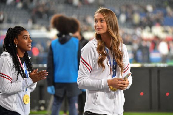 Jordyn Huitema - Le PSG bat Angers (2-1) lors du match de Ligue 1 Uber Eats à Paris, le 15 octobre 2021. © Lionel Urman / Panoramic / Bestimage