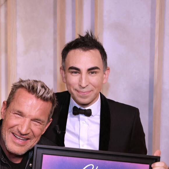 Benjamin Castaldi et Jordan de Luxe , lors de l'enregistrement de l'émission "Chez Jordan" à Paris. Le 11 mai 2022 © Cédric Perrin / Bestimage 