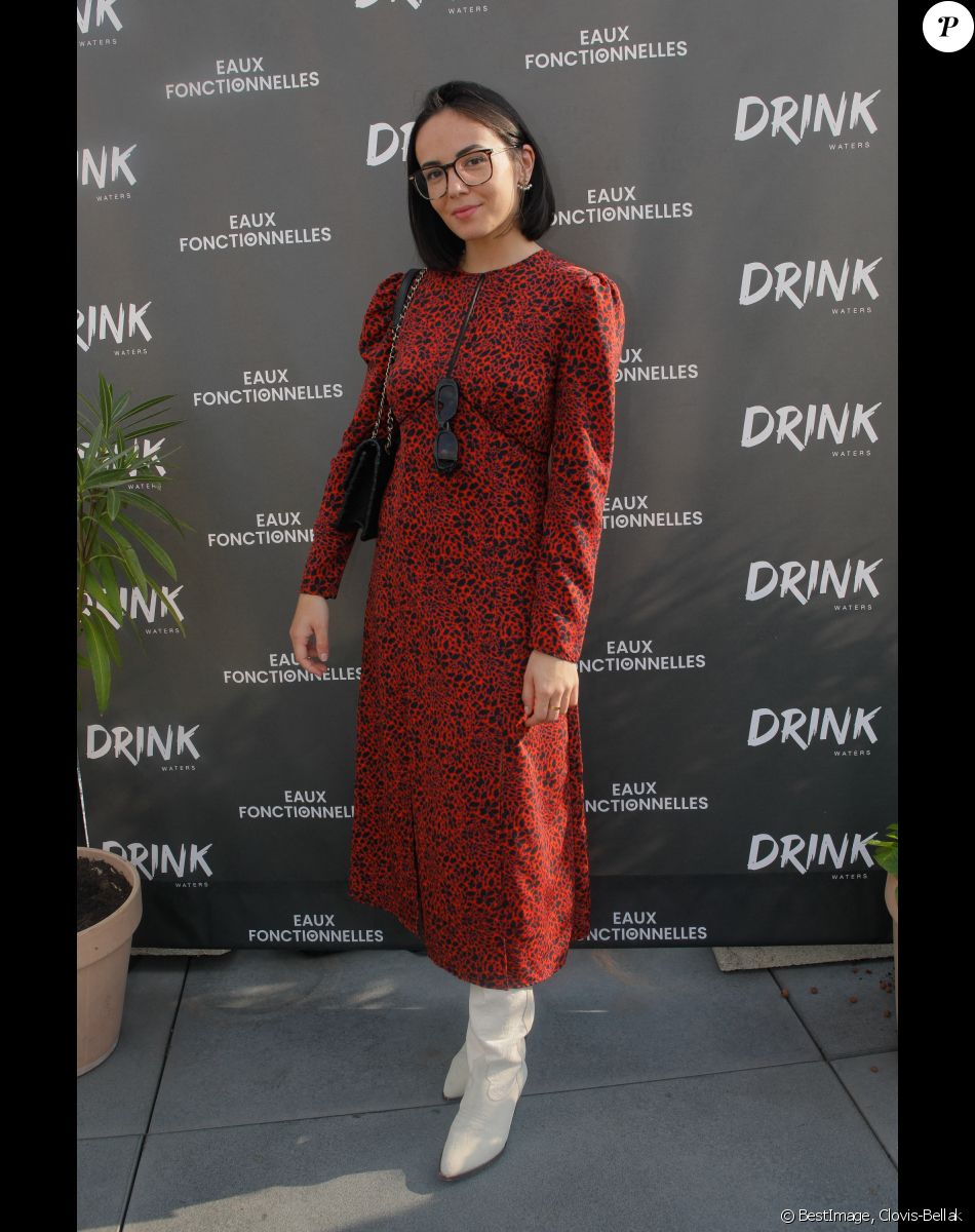 Exclusif - Agathe Auproux - Soirée de lancement de la gamme de boissons "Drink Waters" au restaurant Créatures sur le rooftop des Galeries Lafayette à Paris le 9 mai 2022. © Clovis-Bellak/Bestimage